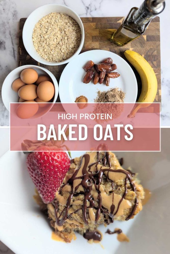 Pinterest pin for Baked protein oats