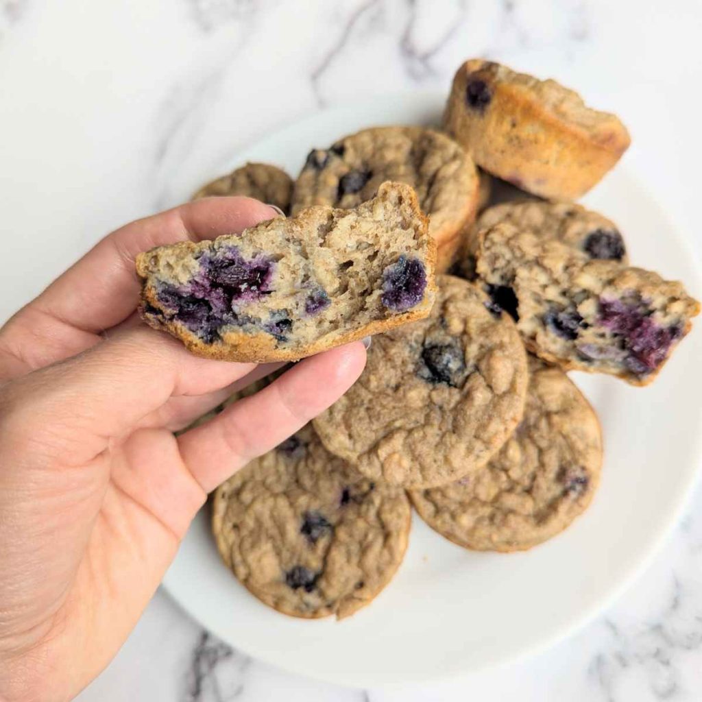 sugar free blueberry muffins sitting on plate