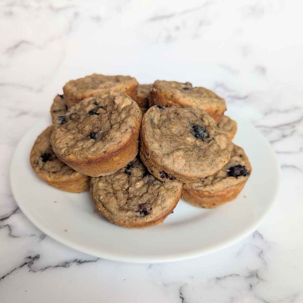 sugar free blueberry muffins sitting on plate