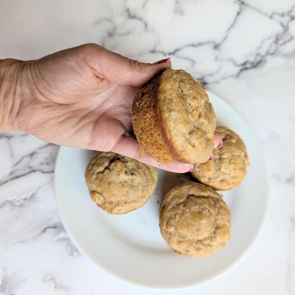 High protein muffins on a plate